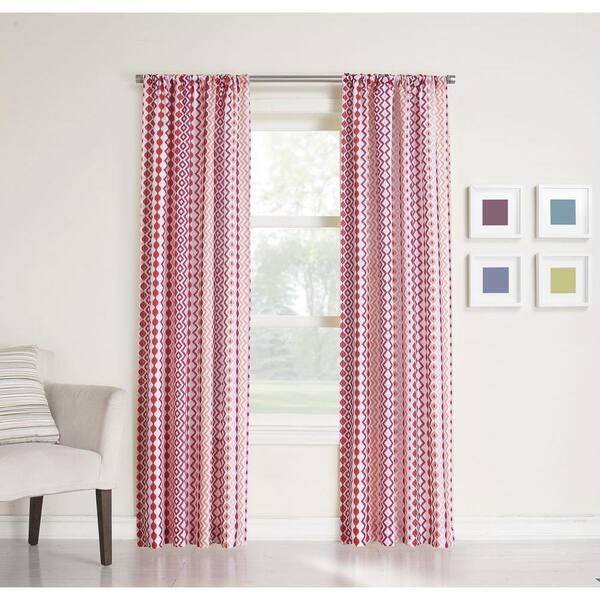 LICHTENBERG Sheer Berry No. 918 Millennial Molly Heathered Print Curtain Panel, 40 in. W x 84 in. L