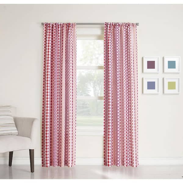 LICHTENBERG Sheer Berry No. 918 Millennial Molly Heathered Print Curtain Panel, 40 in. W x 95 in. L