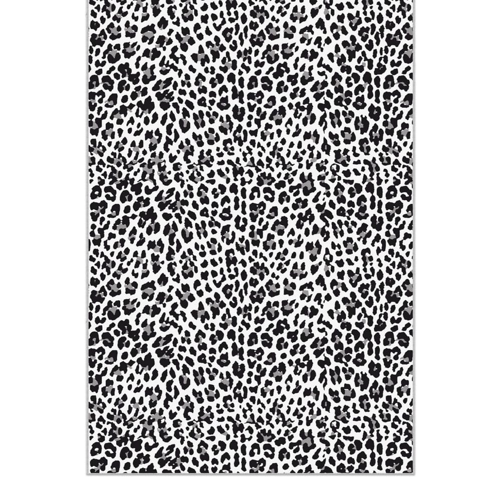 Non-Slip Rubberback Leopard/Animal Print Design 8 x 17 Indoor Area Rug, 7 ft. 10 in. x 17 ft., Black/White price history on PriceWatchPro