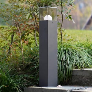 Line Voltage Dark Gray Lumen Hardwired Integrated LED Bollard Light, 1-Pack