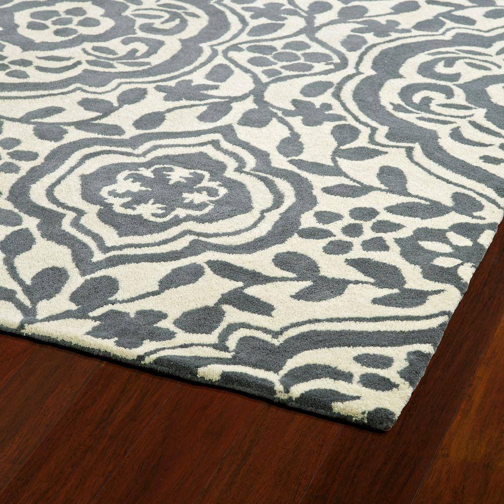 Handmade Tufted Gray Square Wool Rug 6'x6' Stain-Resistant