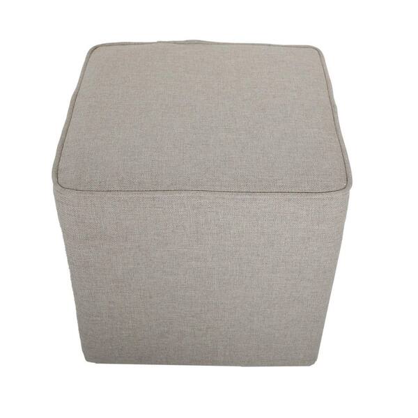 Mondawe Beige Aluminum Frame Beige Fabric Covered Outdoor Ottoman (2-Pack)