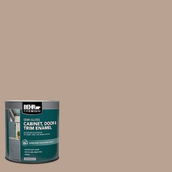 BEHR PREMIUM 1 qt. #N190-4 Rugged Tan Semi-Gloss Enamel Interior/Exterior Cabinet, Door & Trim Paint
