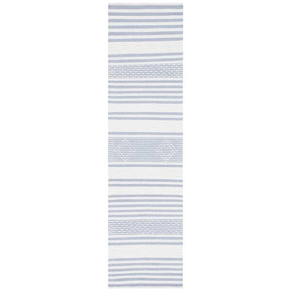 SAFAVIEH Striped Kilim Silver Ivory 2 ft. x 9 ft. Striped Runner Rug