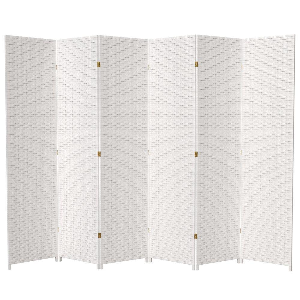 White Ruffle Divider RED LANTERN 7 ft. White 6-Panel Room Divider SS7FIBER-WHT-6P - The Home ...
