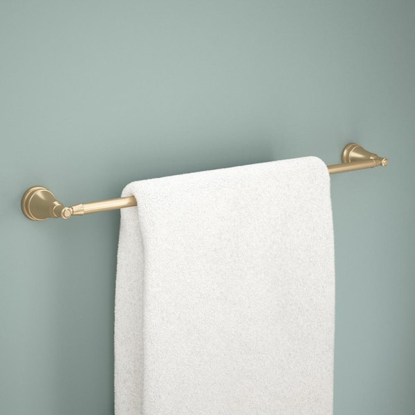 Mylan 18 in. Wall Mount Towel Bar with 6 in. Extender Bath Hardware Accessory in Champagne Bronze
