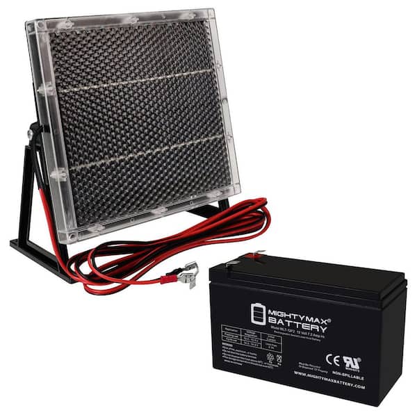 Mighty Max Battery 12V 7AH F2 SLA Replacement Battery Compatible With Mighty Mule Gate Opener FM500 + 12V Solar Panel