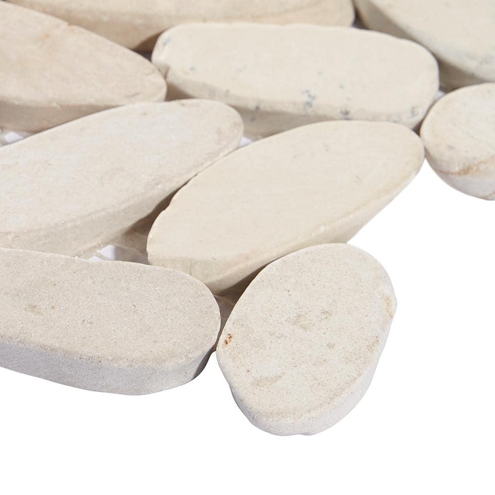 White Natural Slate Pebble Mosaic Tile for Indoor/Outdoor Use