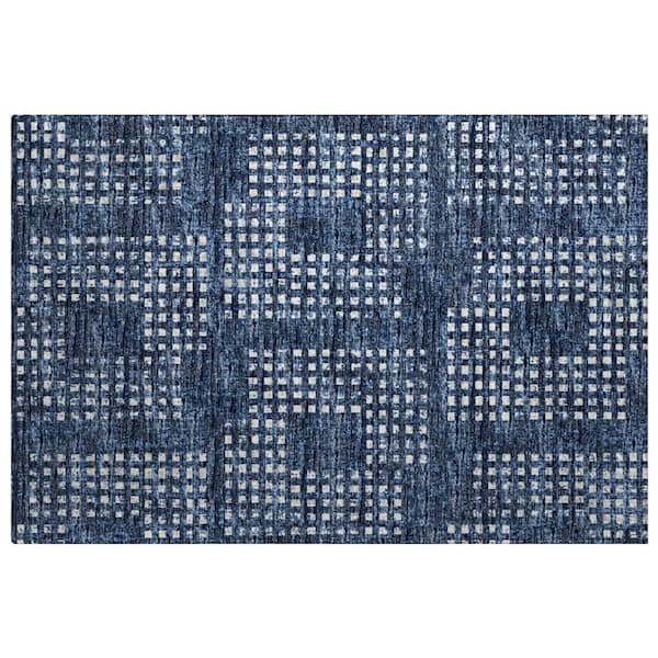 Dream Shag Premium Machine Washable Abstract ADS33 Blue 2 ft. x 3 ft. Accent Rug