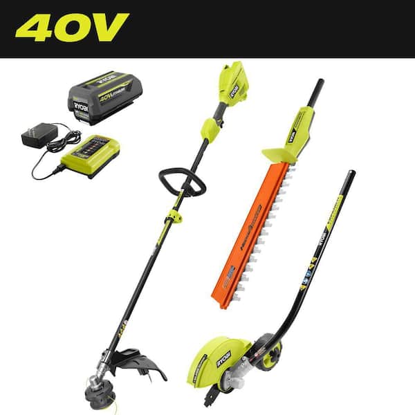 40V 15 in. Expand-It Cordless Capable String Trimmer, Edger, and Hedge Trimmer Attachments with 4.0 Ah Battery & Charger