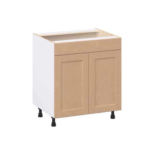 Lakewood Sugar Cookie Shaker Assembled Sink Base Kitchen Cabinet (30 in. W x 34.5 in. H x 24 in. D)