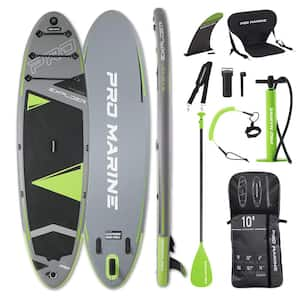 12 ft. Extra Wide Inflatable Stand Up Paddle Board in Green with Aluminum Paddle SUP Accessories Waterproof Bag