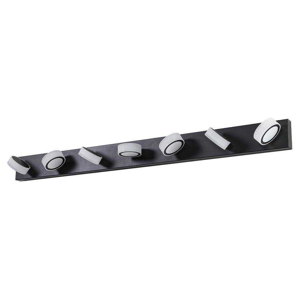 52 in. 7-Light Modern Black LED Vanity Light Bar with Acrylic Shades for Mirror, Shower, and Bathroom Decor price history on PriceWatchPro