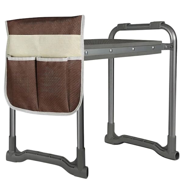 Foldable Garden Kneeler Seat Heavy Duty Garden Tool Set with Large Tool Bags and Pockets, Portable Garden Bench