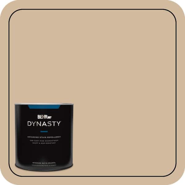 BEHR DYNASTY 1 qt. #S280-3 Practical Tan Satin Enamel Interior Stain-Blocking Paint and Primer