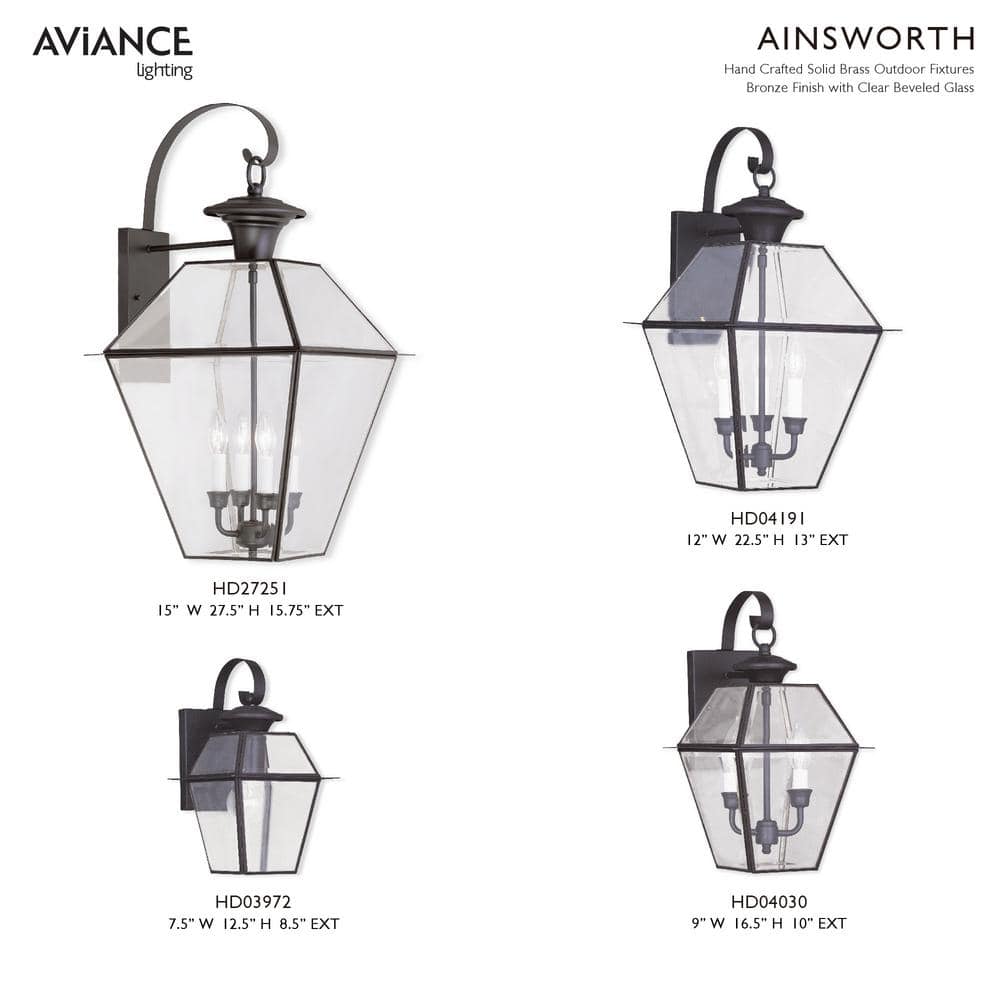 Charleston Elegance Bronze Outdoor Lantern with Clear Beveled Glass