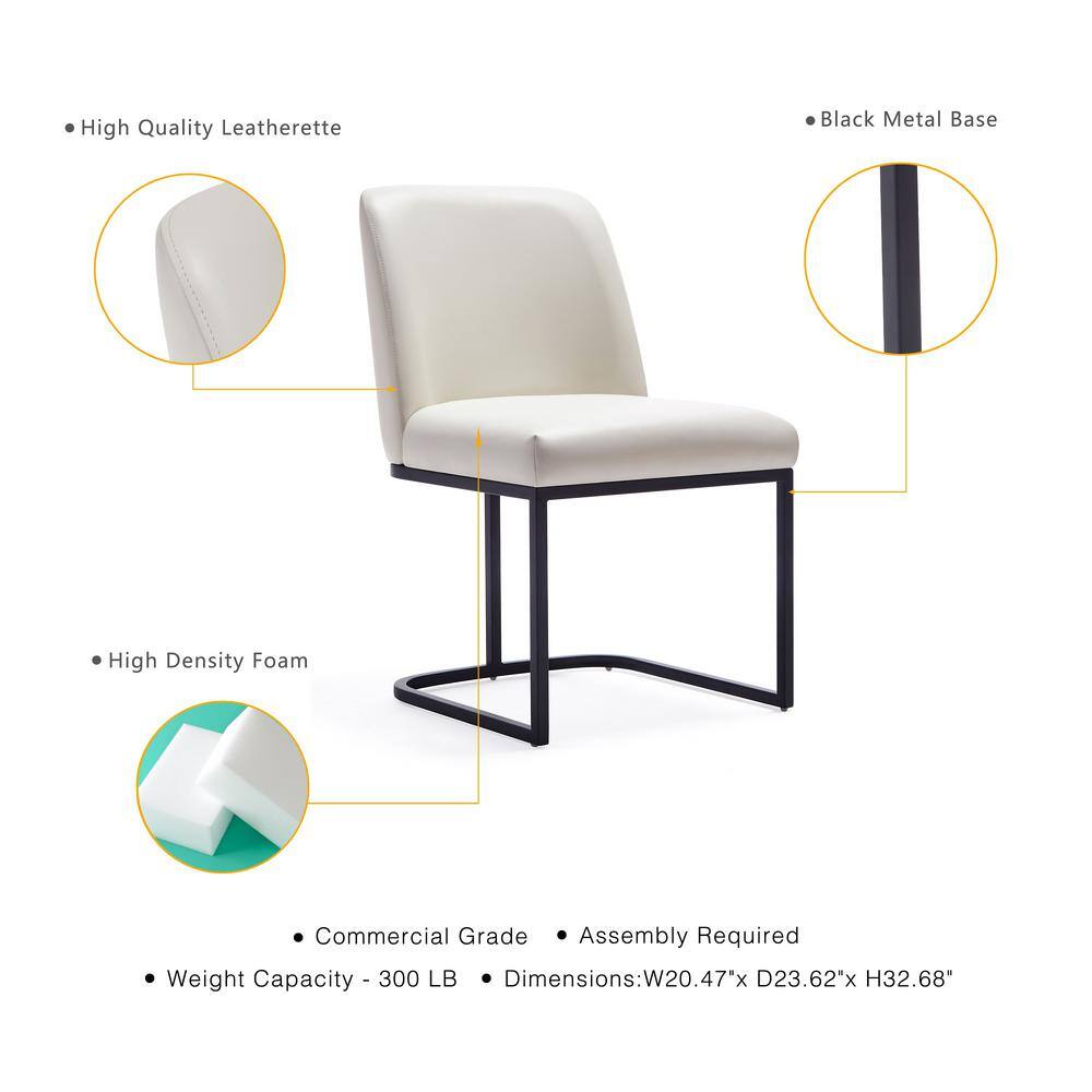 Serena Cream Leatherette Upholstered 8-Piece Dining Chair Set