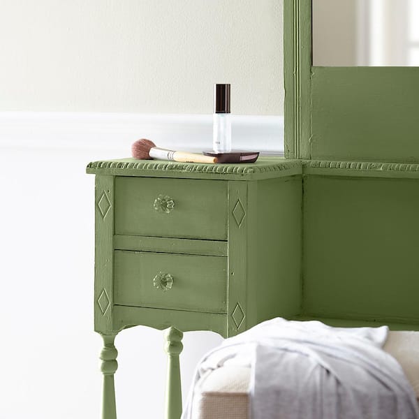 Chalk Style Paint + Paint Brush Bundle - for Furniture, Home Decor, Crafts  (Color: Sage Advice [pint - 16 oz] - Sage Green)