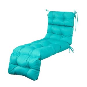 Outdoor Chaise Lounge Cushions 71x24x4" Wicker Tufted Cushion for Patio Furniture in Lake Blue