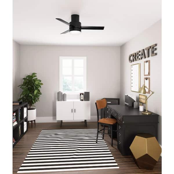 Gilmour 44 in. LED Indoor/Outdoor Matte Black Ceiling Fan with Light Kit and Remote