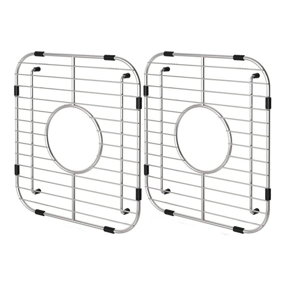 12.5 in. L x 10.5 in. W Sink Protector Grid 304 Stainless Steel Center Drain Rack Silver 2 Pack Universal Fit price history on PriceWatchPro