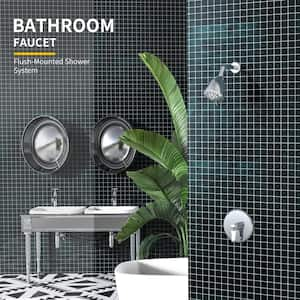 8-Spray Patterns with 1.8 GPM 4 in. Wall Mount Rain Fixed Shower Head in Chrome(Valve Included)