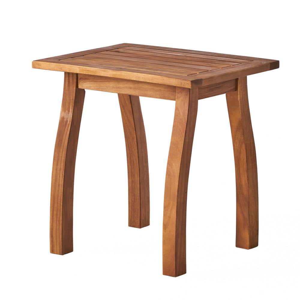 19.25 in. Teak Acacia Wood Modern Outdoor Patio Accent Side Table for Outdoors, Garden, Lawn, Backyard price history on PriceWatchPro