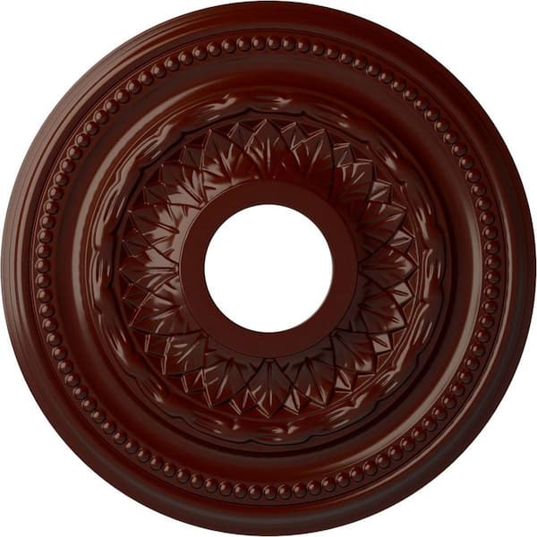 Ekena Millwork 1" x 15-3/4" x 15-3/4" Polyurethane Galway Ceiling Medallion, Brushed Mahogany