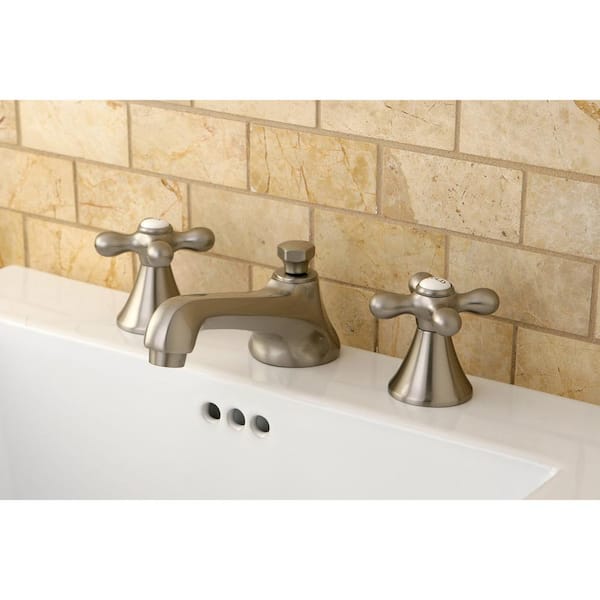 Modern 8 in. Widespread 2-Handle Bathroom Faucet in Brushed Nickel