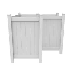 6.4 ft. x 6.4 ft. White Vinyl Fence Panel Outdoor Changing Room