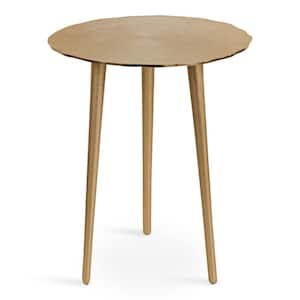Sancia 15.37 in. Gold Round Metal End Table