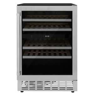 Monument 24 in. Dual Zone 44-Bottle Wine Cooler with LED Lighting in Stainless Steel