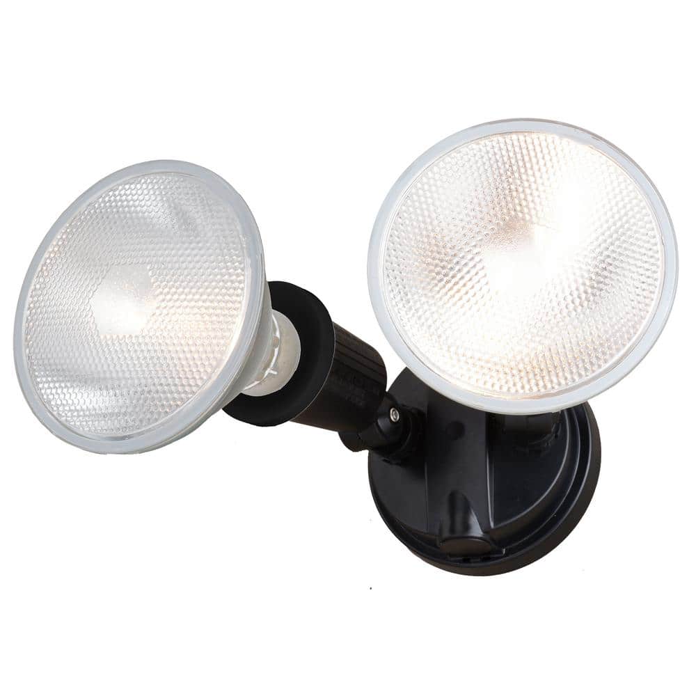 Black Dual Adjustable Outdoor Security Flood Light