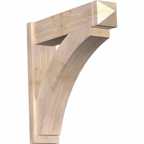 Ekena Millwork 8 in. x 32 in. x 32 in. Douglas Fir Thorton Arts and Crafts Rough Sawn Outlooker