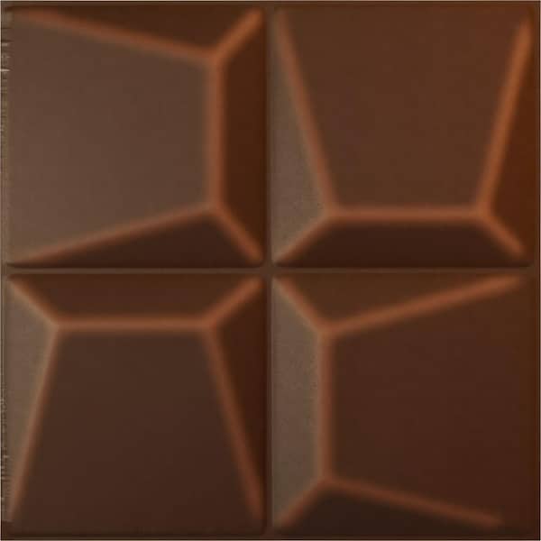 Ekena Millwork 19 5/8 in. x 19 5/8 in. Tellson EnduraWall Decorative 3D Wall Panel, Aged Metallic Rust (Covers 2.67 Sq. Ft.)