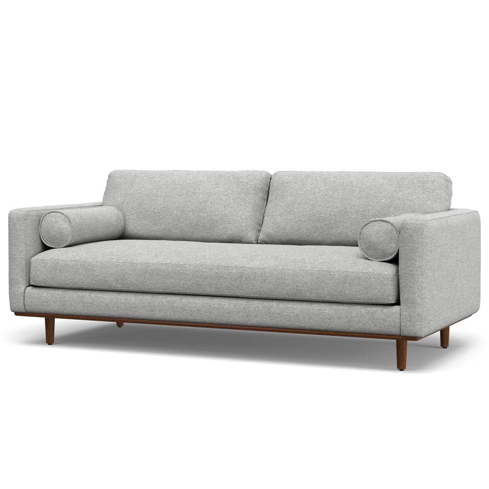 Morrison Mist Grey Fabric Mid-Century Modern 89-Inch Sofa