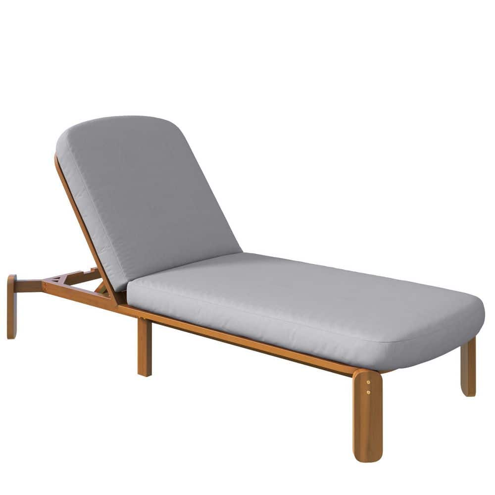 Outdoor Chaise Lounge with Adjustable Backrest and Grey Cushion price history on PriceWatchPro
