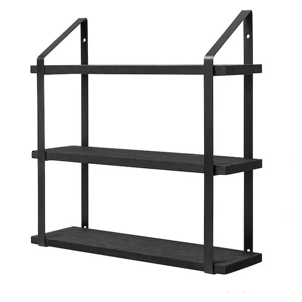 Teamson Kids 17 in. W x 5 in. D Decorative Wall Shelf, Floating Wall Shelves 3 Tier Wall Mount