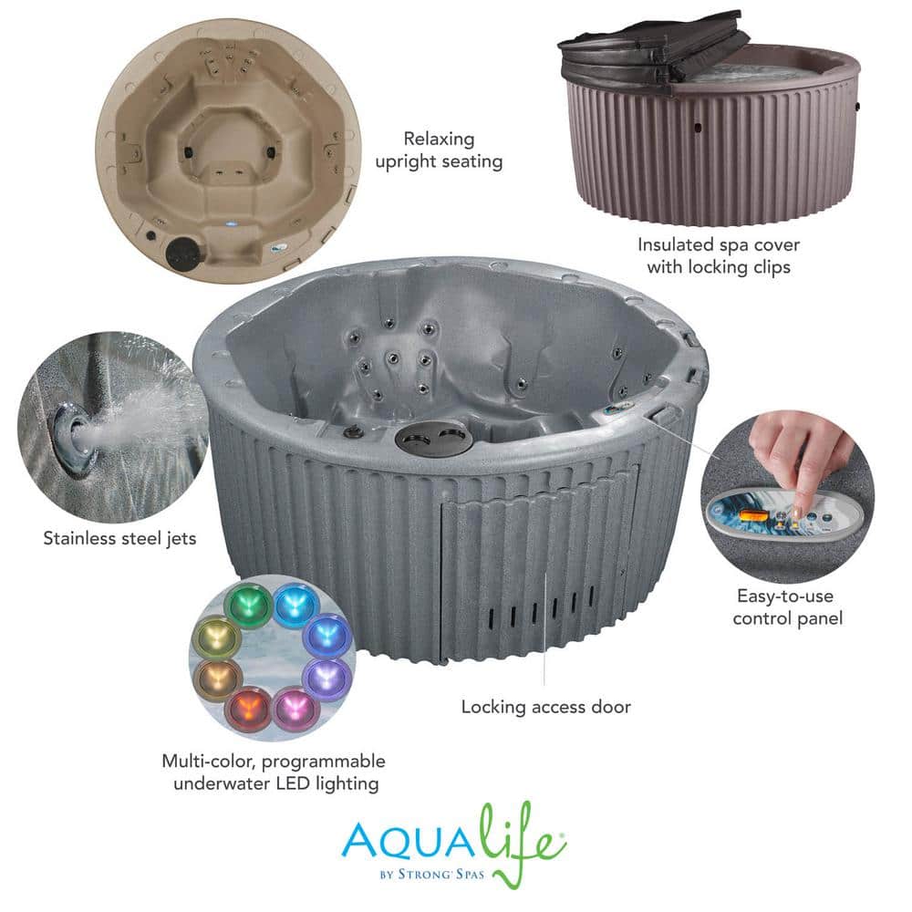 Outback 6-Person Round Brown Polyethylene Hot Tub with 20 Jets