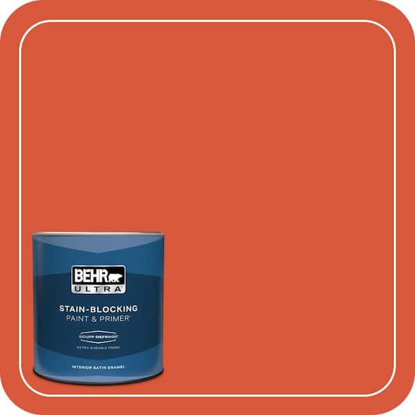 BEHR ULTRA 1 qt. Home Decorators Collection #HDC-MD-10G Mod Orange Extra Durable Satin Enamel Interior Paint & Primer