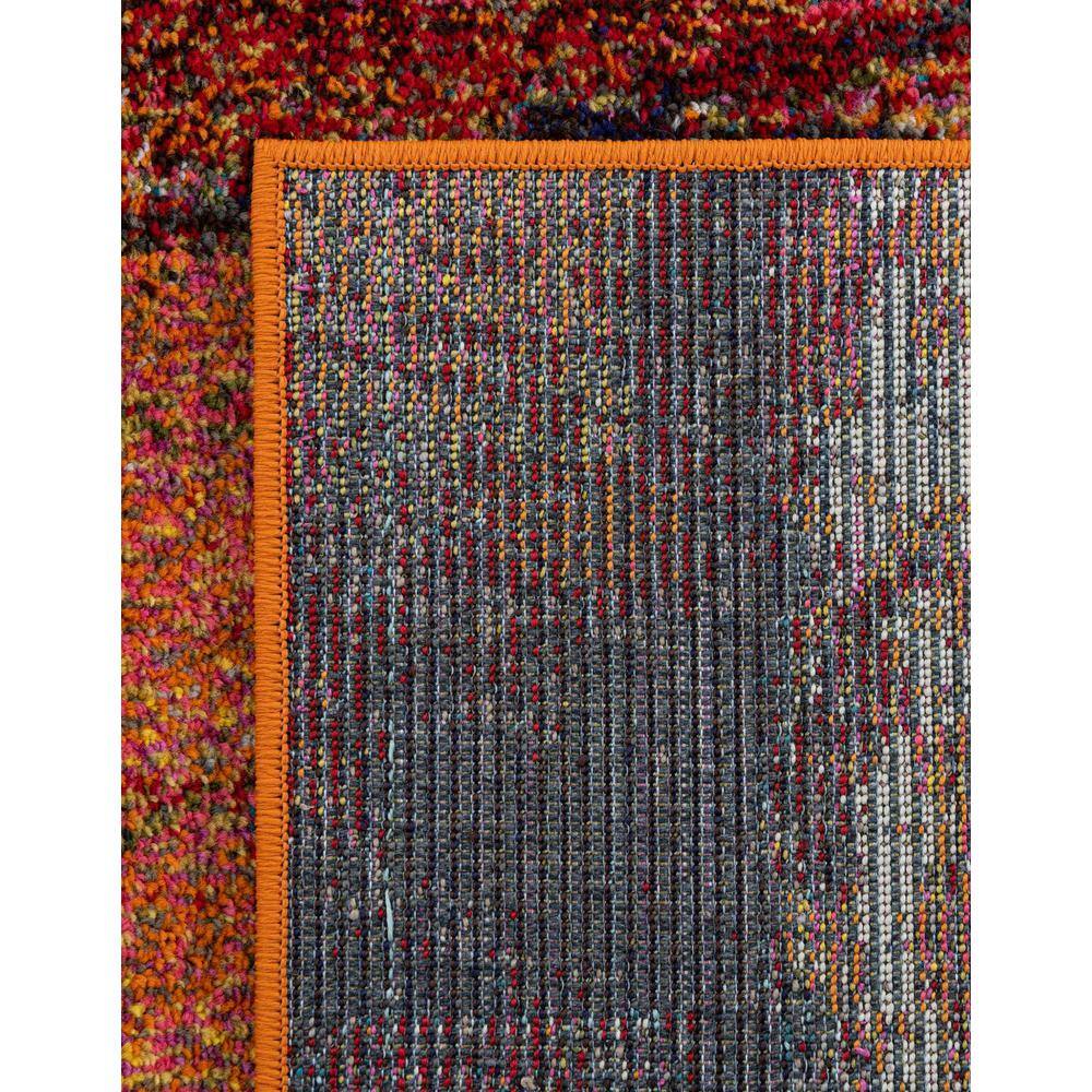 Hyacinth Abstract Blue and Orange 9' x 12' Synthetic Area Rug