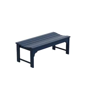Parkside Navy Blue Outdoor All-Weather Backless Bench