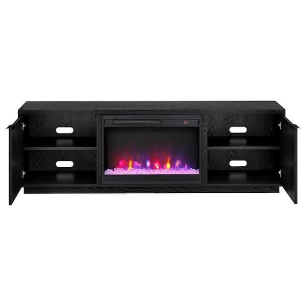 Meyer&Cross Mansfield 70 in. Black Grain TV Stand Fits TV's