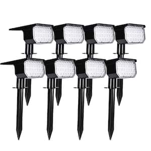 Honbei Black Integrated LED Weather Resistant Outdoor Landscape Path Light, Dusk to Dawn Solar Outdoor Ground Lights (8-Pack)