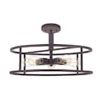 New Harbor 20 in. 5-Light Western Bronze Semi-Flush Mount