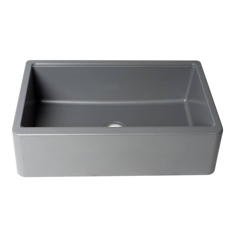 Titanium 33'' Granite Composite Single Bowl Farmhouse Sink