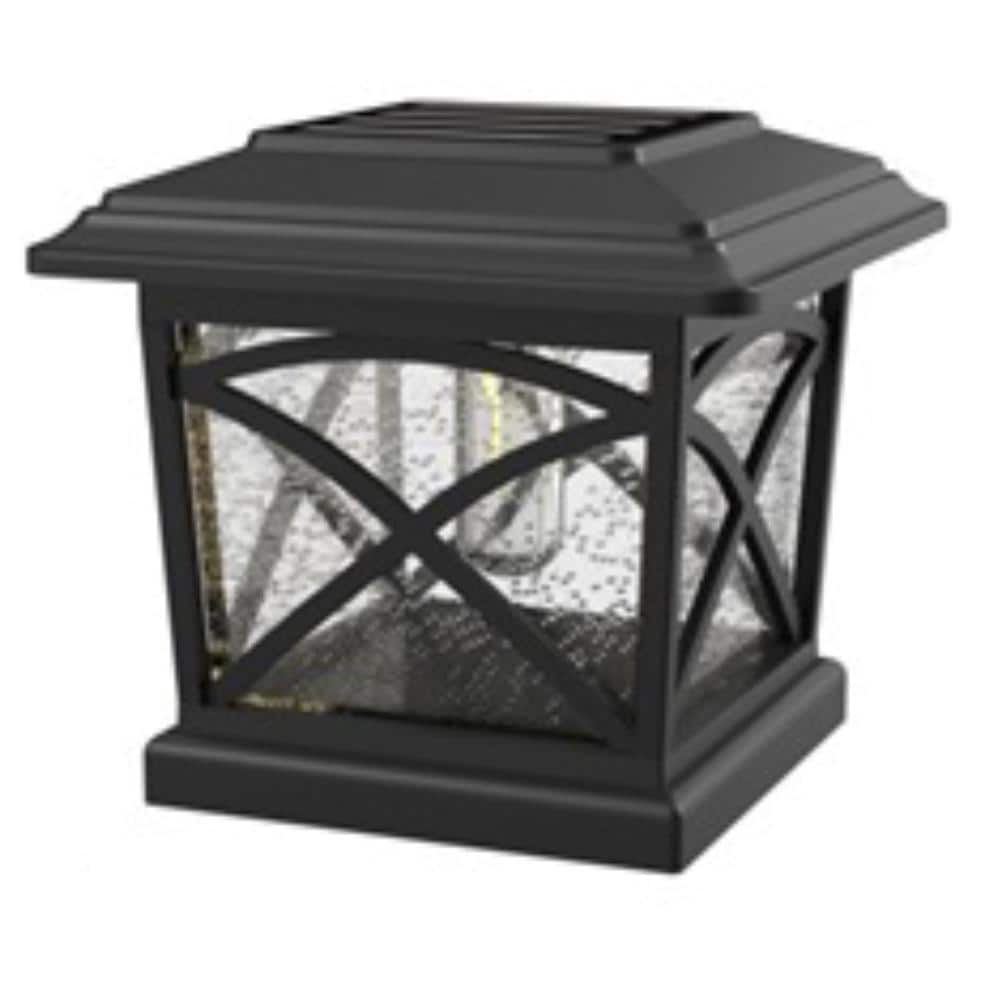 Veranda Solar 6x6 Black Metal and Plastic LED Deck Post Cap Light 92146 The Home Depot