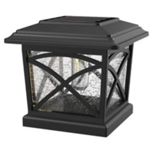 Veranda Solar 6x6 Black Metal and Plastic LED Deck Post Cap Light 92146