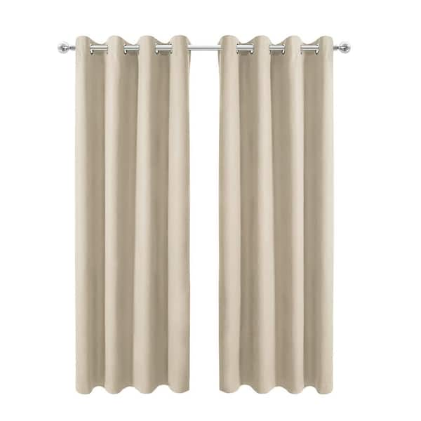 Pro Space 42 in. W x 45in. L Blackout Curtains with Grommet Top Room Darkening Noise Reducing, Beige（1 Panel）