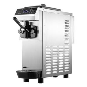 Commercial Soft Ice Cream Machine 3.4 Gal. per Hour 1200-Watt LED Panel Single-Flavor Pre-Cooling Yogurt Maker Machine